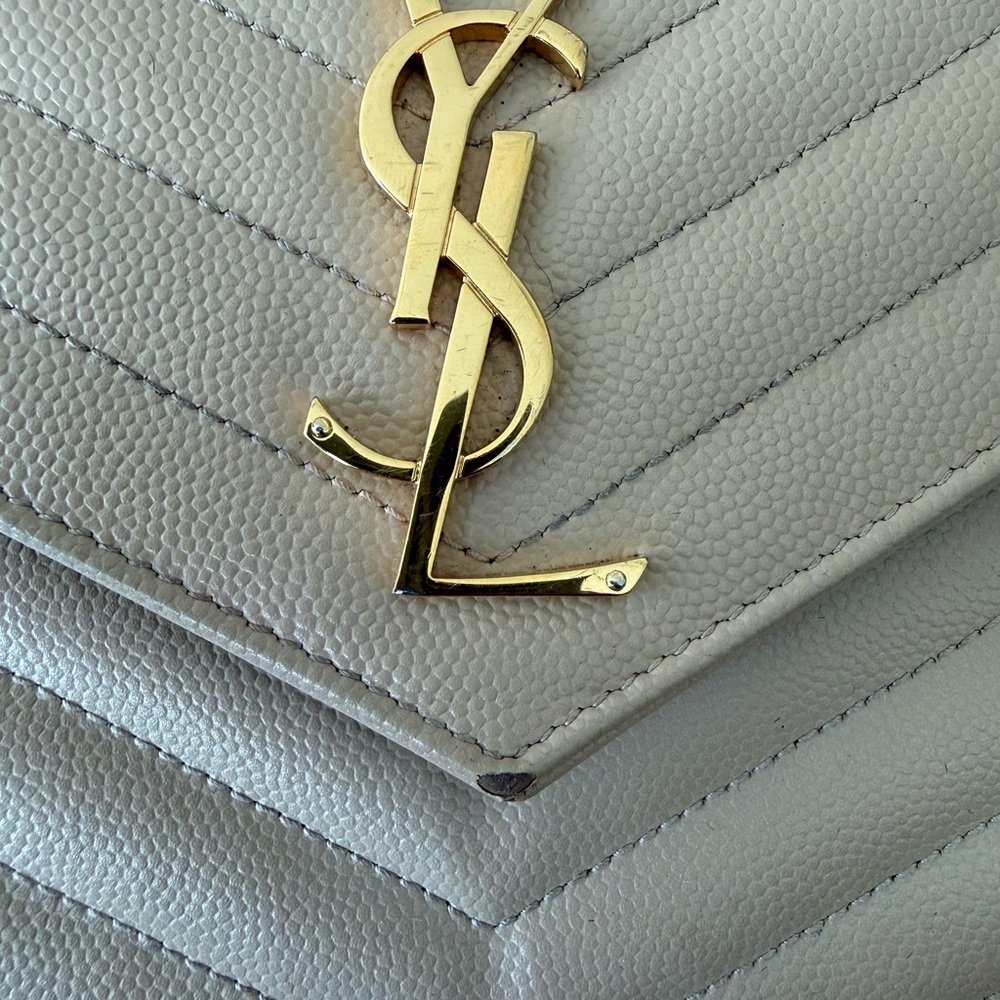 Yves Saint Laurent Classic CASSANDRE chain on wallet in grain LEATHER full set - Picture 8 of 12